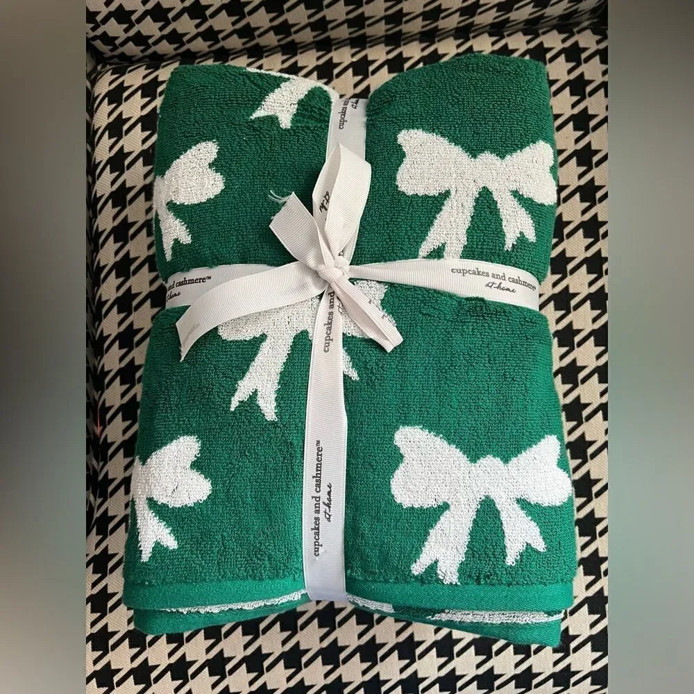 Cupcakes and Cashmere 6 Piece Green Cotton Bath Towel Set
